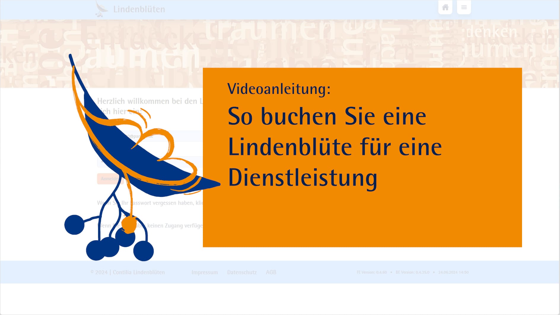 Videoanleitung Dienstleistung buchen
